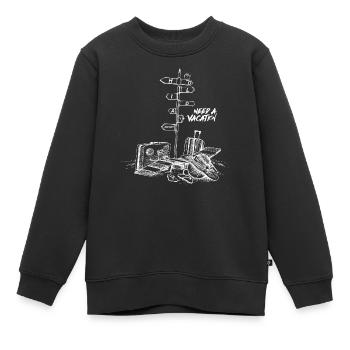 Brauche Urlaub Design - Kinder Premium Organic Sweatshirt - Schwarz - Vorne - AI Model Kid Female (0cm)