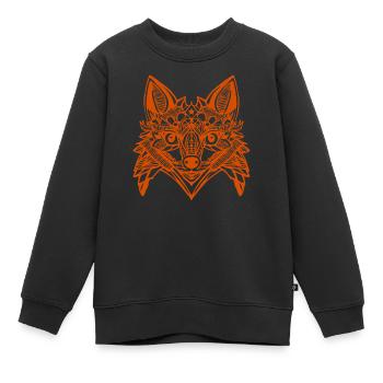 Smiling Fox Mandala - Orange Illustration - Kids Premium Organic Sweatshirt - black - Front - AI Model Kid Female (0cm)