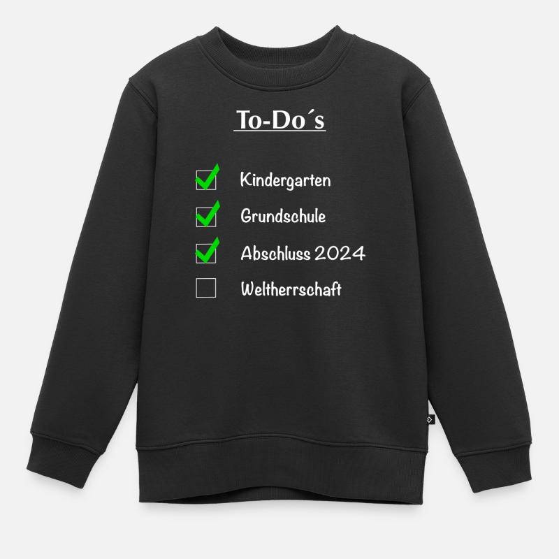 To Do´s Abschlussjahr 2024 Design - Kinder Premium Organic Sweatshirt - Schwarz