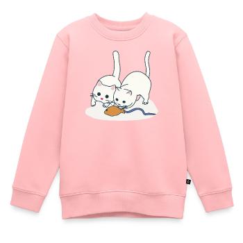 Zwei spielende Katzen - Kinder Premium Organic Sweatshirt - Rosa - Vorne - AI Model Kid Female (0cm)