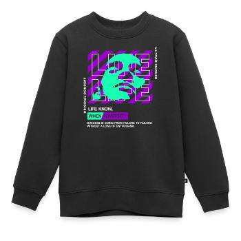 Life Streetwear - Kinder Premium Organic Sweatshirt - Schwarz - Vorne - AI Model Kid Female (0cm)