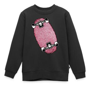 skateur skateboard sk8 kickflip skateboarder - Sweat Premium enfant bio - noir - Devant - AI Model Kid Female (0cm)
