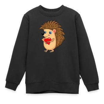 Eddie Hedgehog - Kids Premium Organic Sweatshirt - black - Front - AI Model Kid Female (0cm)
