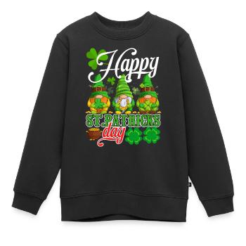 St Paddys St Patricksday St Patrick Day - Kinder Premium Organic Sweatshirt - Schwarz - Vorne - AI Model Kid Female (0cm)