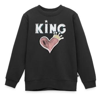Herz König Geschenk Liebe Krone Kreide Zeichnng - Kinder Premium Organic Sweatshirt - Schwarz - Vorne - AI Model Kid Female (0cm)