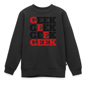 Geek - Sweat Premium enfant bio - noir - Devant - AI Model Kid Female (0cm)