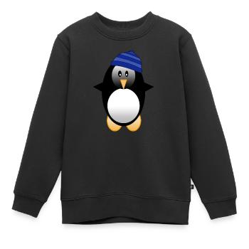 Pinguin mit Mütze - Kinder Premium Organic Sweatshirt - Schwarz - Vorne - AI Model Kid Female (0cm)