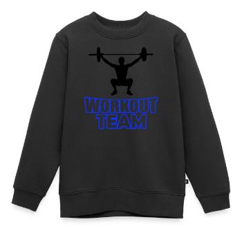 workout team - Kinder Premium Organic Sweatshirt - Schwarz - Vorne - AI Model Kid Female (0cm)