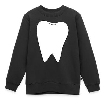 Dent blanche - Sweat Premium enfant bio - noir - Devant - AI Model Kid Female (0cm)