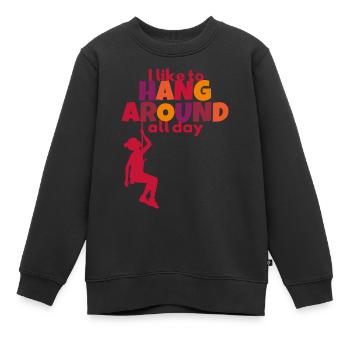 J’aime traîner toute la journée! - Sweat Premium enfant bio - noir - Devant - AI Model Kid Female (0cm)