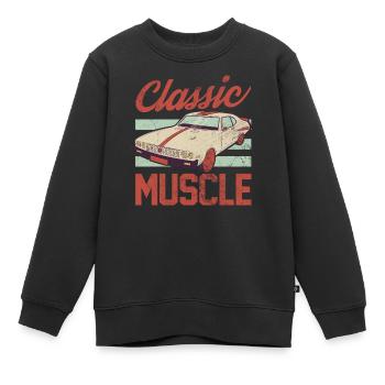 Classic Muscle - Amateur de voitures Muscle Car Lover - Sweat Premium enfant bio - noir - Devant - AI Model Kid Female (0cm)