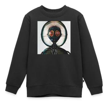 fotografisches Portrait Insekt mit grossen Augen - Kinder Premium Organic Sweatshirt - Schwarz - Vorne - AI Model Kid Female (0cm)