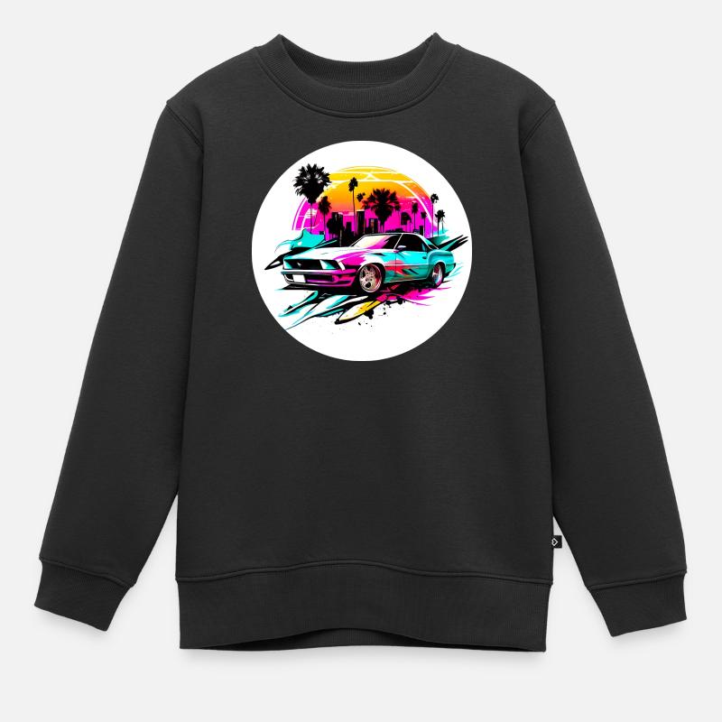 Miami Car 3 - Kinder Premium Organic Sweatshirt - Schwarz