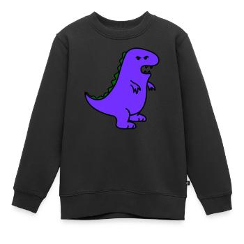 angry dino - Kinder Premium Organic Sweatshirt - Schwarz - Vorne - AI Model Kid Female (0cm)