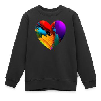Cœur aux couleurs vives - Sweat Premium enfant bio - noir - Devant - AI Model Kid Female (0cm)