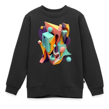 3D - Kinder Premium Organic Sweatshirt - Schwarz - Vorne - AI Model Kid Female (0cm)
