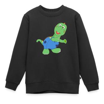 T rex - Sweat Premium enfant bio - noir - Devant - AI Model Kid Female (0cm)