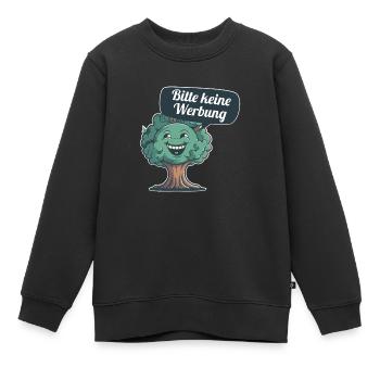 Bitte keine Werbung sagt der Baum - Kinder Premium Organic Sweatshirt - Schwarz - Vorne - AI Model Kid Female (0cm)