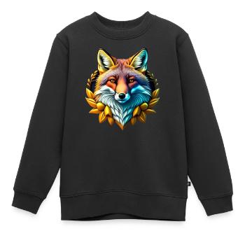 Renard Royal - Sweat Premium enfant bio - noir - Devant - AI Model Kid Female (0cm)
