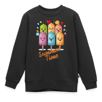 Summer ice cream party on style laughing happily - Kids Premium Organic Sweatshirt - black - Front - AI Model Kid Female (0cm)