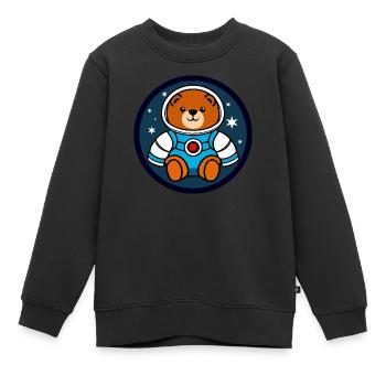Nounours astronaute - Sweat Premium enfant bio - noir - Devant - AI Model Kid Female (0cm)