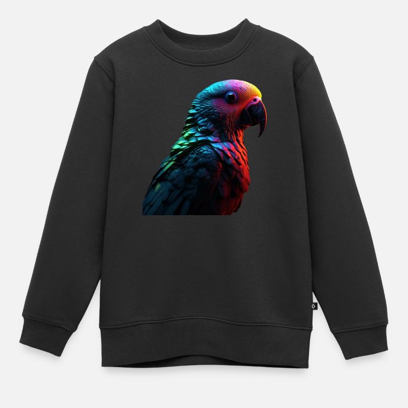 La perruche rayonnante - Sweat Premium enfant bio - noir
