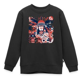 Folklore américain - Sweat Premium enfant bio - noir - Devant - AI Model Kid Female (0cm)