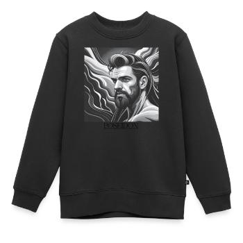 GREEK POSEIDON - Kinder Premium Organic Sweatshirt - Schwarz - Vorne - AI Model Kid Female (0cm)