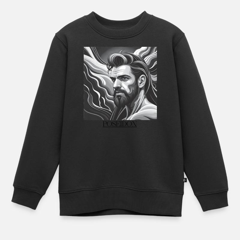GREEK POSEIDON - Kinder Premium Organic Sweatshirt - Schwarz