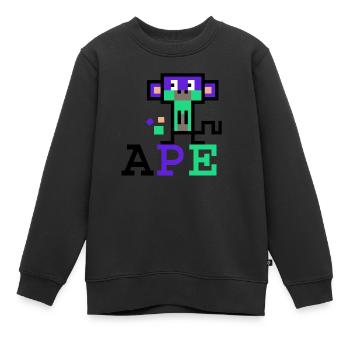 Crypto Ape 2 - Kids Premium Organic Sweatshirt - black - Front - AI Model Kid Female (0cm)