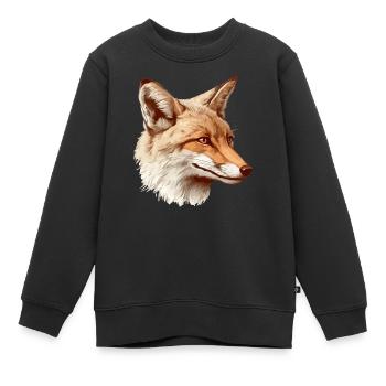 Schlauer Fuchs - Kinder Premium Organic Sweatshirt - Schwarz - Vorne - AI Model Kid Female (0cm)