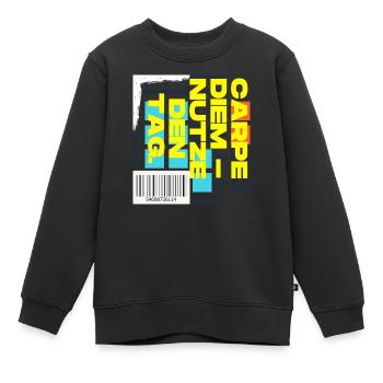 Carpe Diem Nutze den Tag - Kinder Premium Organic Sweatshirt - Schwarz - Vorne - AI Model Kid Female (0cm)
