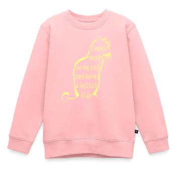 Travailler pour chat - Sweat Premium enfant bio - rose - Devant - AI Model Kid Female (0cm)