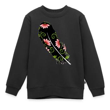 Feder - Kinder Premium Organic Sweatshirt - Schwarz - Vorne - AI Model Kid Female (0cm)