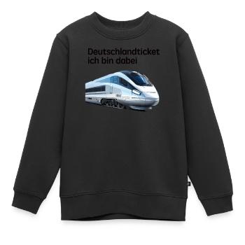 Deutschlandticket Gruppengeschenk 49€ Ticket - Kinder Premium Organic Sweatshirt - Schwarz - Vorne - AI Model Kid Female (0cm)
