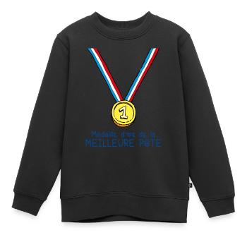 T-shirt Médaille d'or de la meilleure pote - Sweat Premium enfant bio - noir - Devant - AI Model Kid Female (0cm)