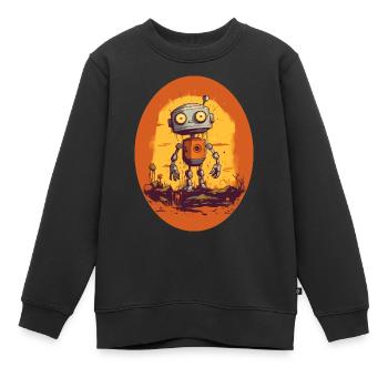 Robot - Kinder Premium Organic Sweatshirt - Schwarz - Vorne - AI Model Kid Female (0cm)