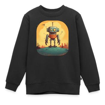 Robot - Kinder Premium Organic Sweatshirt - Schwarz - Vorne - AI Model Kid Female (0cm)