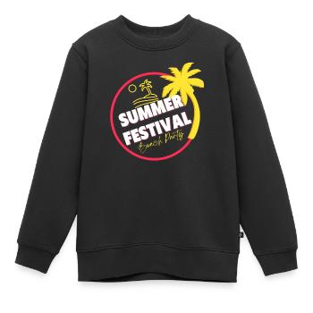 festival, summer festival, beach party - Sweat Premium enfant bio - noir - Devant - AI Model Kid Female (0cm)
