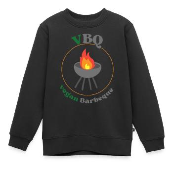 VBQ barbecue végétalien, végétarien, barbecue - Sweat Premium enfant bio - noir - Devant - AI Model Kid Female (0cm)