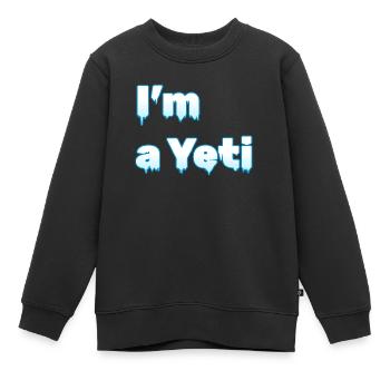 "Ich bin ein Yeti" | Eis-Design - Kinder Premium Organic Sweatshirt - Schwarz - Vorne - AI Model Kid Female (0cm)