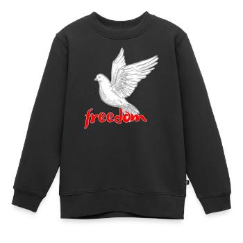 Liberté - paix dans le monde - Sweat Premium enfant bio - noir - Devant - AI Model Kid Female (0cm)