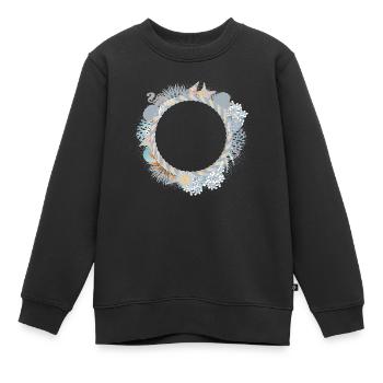 maritimer Pastell Rahmen in Korallenriff Optik - Kinder Premium Organic Sweatshirt - Schwarz - Vorne - AI Model Kid Female (0cm)