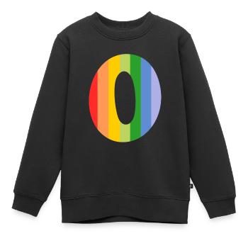 Letter or rainbow - Kids Premium Organic Sweatshirt - black - Front - AI Model Kid Female (0cm)