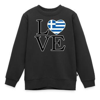 We Love Greece - Kinder Premium Organic Sweatshirt - Schwarz - Vorne - AI Model Kid Female (0cm)
