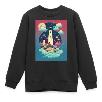 Leuchtturm - Kinder Premium Organic Sweatshirt - Schwarz - Vorne - AI Model Kid Female (0cm)