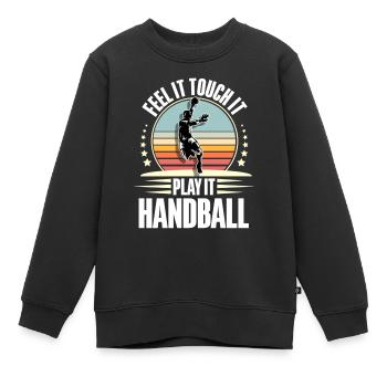 Handball Handballer - Kinder Premium Organic Sweatshirt - Schwarz - Vorne - AI Model Kid Female (0cm)
