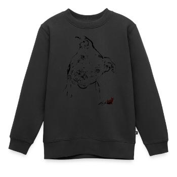 black pit bull - Kids Premium Organic Sweatshirt - black - Front - AI Model Kid Female (0cm)