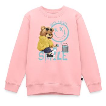 Vergiss Nicht Zu Lächeln - Kinder Premium Organic Sweatshirt - Rosa - Vorne - AI Model Kid Female (0cm)