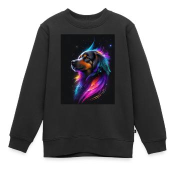 Galaxie du Chien - Sweat Premium enfant bio - noir - Devant - AI Model Kid Female (0cm)